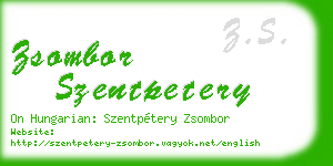 zsombor szentpetery business card